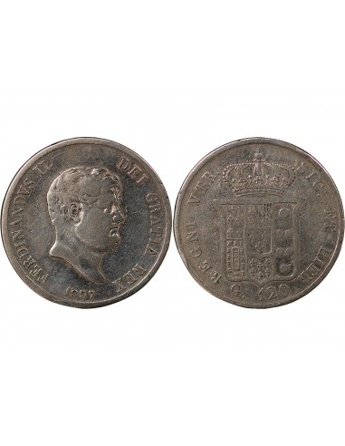 ITALIE, ROYAUME DES DEUX-SICILES, FERDINAND II - 120 GRANA ARGENT, 6eme TYPE - 1857 NAPLES