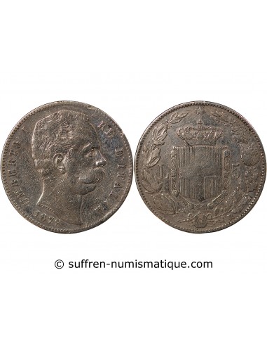ITALIE, UMBERTO Ier - 5 LIRE ARGENT - 1879, R ROME
