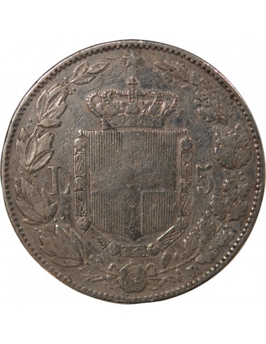 ITALIE, UMBERTO Ier - 5 LIRE ARGENT - 1879, R ROME