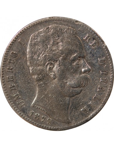 ITALIE, UMBERTO Ier - 5 LIRE ARGENT - 1879, R ROME