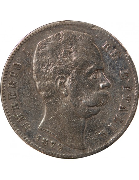 ITALIE, UMBERTO Ier - 5 LIRE ARGENT - 1879, R ROME
