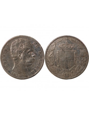 ITALIE, UMBERTO Ier - 5 LIRE ARGENT - 1879, R ROME