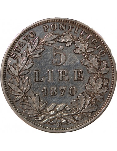 VATICAN, PIE IX - SCUDO ARGENT - 1870 AN XXV R ROME