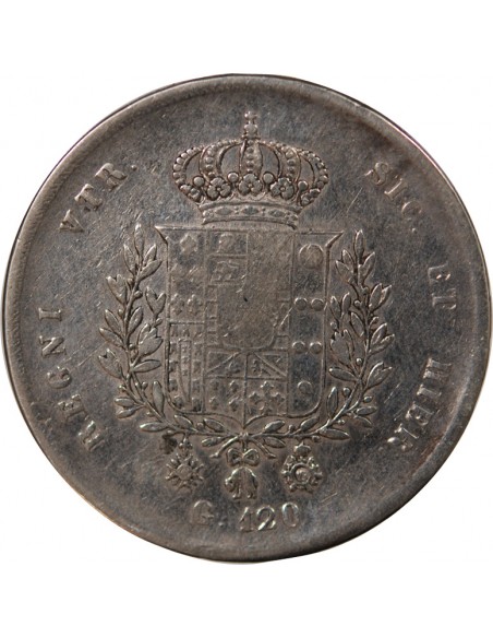 ITALIE, ROYAUME DES DEUX-SICILES, FRANCOIS I - 120 GRANA ARGENT - 1825, NAPLES