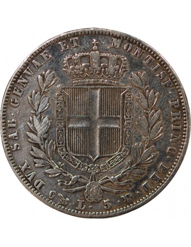 ITALIE, ROYAUME DE SARDAIGNE, CHARLES-ALBERT - 5 LIRE ARGENT - 1842 P GÊNES