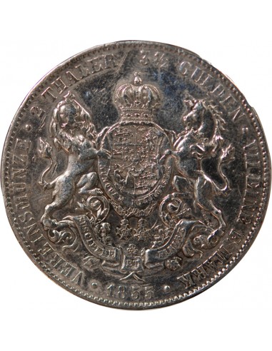 ALLEMAGNE, HANOVRE, GEORGE V - 2 THALER ARGENT - 1855 B
