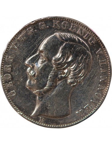 ALLEMAGNE, HANOVRE, GEORGE V - 2 THALER ARGENT - 1855 B