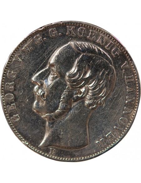 ALLEMAGNE, HANOVRE, GEORGE V - 2 THALER ARGENT - 1855 B