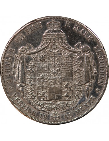 ALLEMAGNE, PRUSSE, FREDERIC GUILLAUME IV - 2 THALER ARGENT - 1845 A BERLIN