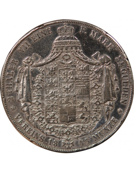 ALLEMAGNE, PRUSSE, FREDERIC GUILLAUME IV - 2 THALER ARGENT - 1845 A BERLIN