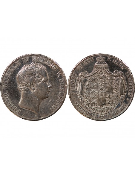 ALLEMAGNE, PRUSSE, FREDERIC GUILLAUME IV - 2 THALER ARGENT - 1845 A BERLIN