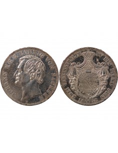 ALLEMAGNE, SAXE, JEAN I - 2 THALER ARGENT - 1858 F DRESDE 2