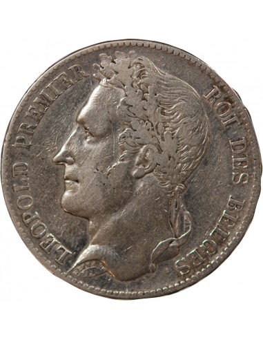 BELGIQUE, LEOPOLD Ier - 5 FRANCS ARGENT - 1848 BRUXELLES