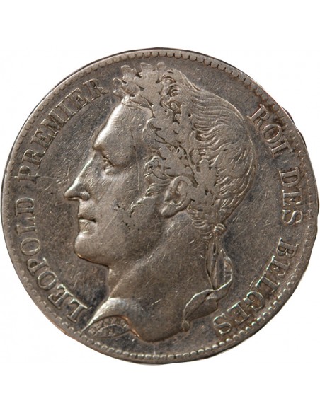 BELGIQUE, LEOPOLD Ier - 5 FRANCS ARGENT - 1848 BRUXELLES