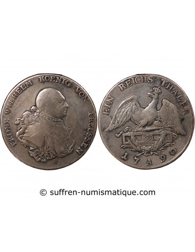 ALLEMAGNE, PRUSSE, FREDERIC-GUILLAUME II - REICHSTHALER ARGENT - 1790 A BERLIN