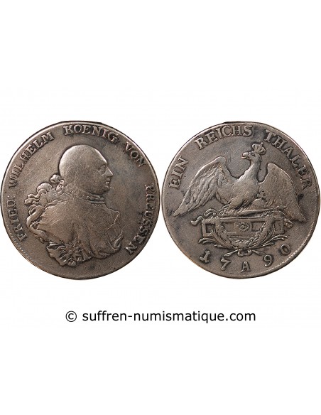 ALLEMAGNE, PRUSSE, FREDERIC-GUILLAUME II - REICHSTHALER ARGENT - 1790 A BERLIN
