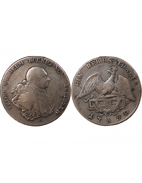 ALLEMAGNE, PRUSSE, FREDERIC-GUILLAUME II - REICHSTHALER ARGENT - 1790 A BERLIN