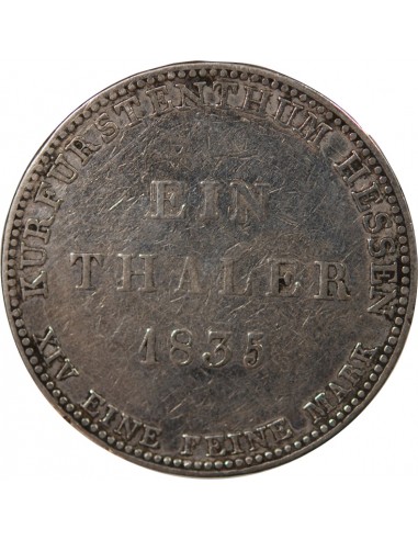 ALLEMAGNE, HESSE, GUILLAUME III - THALER ARGENT - 1835