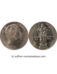 ALLEMAGNE, BAVIERE, MAXIMILIEN II - 2 GULDEN A LA MADONE, ARGENT - 1855 MUNICH