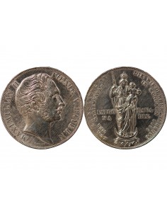 ALLEMAGNE, BAVIERE, MAXIMILIEN II - 2 GULDEN A LA MADONE, ARGENT - 1855 MUNICH 2