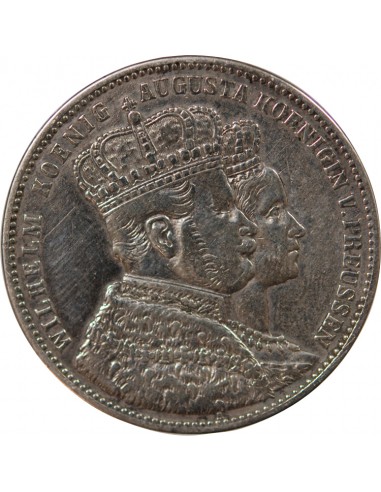 ALLEMAGNE, PRUSSE, GUILLAUME I - THALER, COURONNEMENT DU ROI, ARGENT - 1861 BERLIN