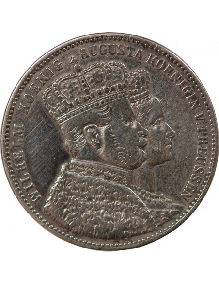 ALLEMAGNE, PRUSSE, GUILLAUME I - THALER, COURONNEMENT DU ROI, ARGENT - 1861 BERLIN