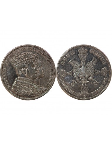 ALLEMAGNE, PRUSSE, GUILLAUME I - THALER, COURONNEMENT DU ROI, ARGENT - 1861 BERLIN