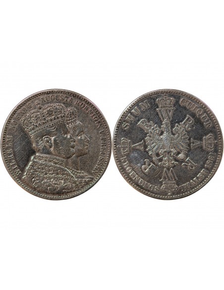 ALLEMAGNE, PRUSSE, GUILLAUME I - THALER, COURONNEMENT DU ROI, ARGENT - 1861 BERLIN
