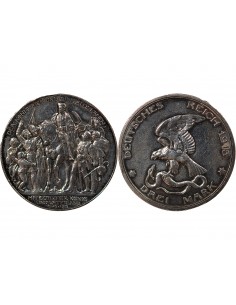 ALLEMAGNE, PRUSSE, GUILLAUME II - 3 MARK ARGENT - 1913, BERLIN 2