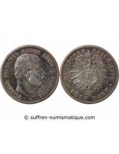 ALLEMAGNE, PRUSSE, GUILLAUME I - 5 MARK ARGENT - 1876 B HANOVRE