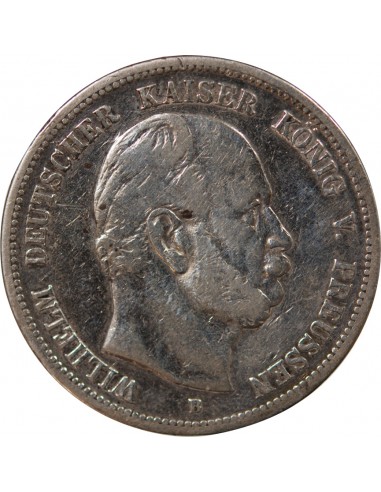 ALLEMAGNE, PRUSSE, GUILLAUME I - 5 MARK ARGENT - 1876 B HANOVRE