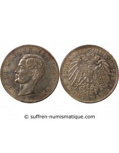 ALLEMAGNE, BAVIERE, OTHON I - 5 MARK ARGENT - 1908 D MUNICH