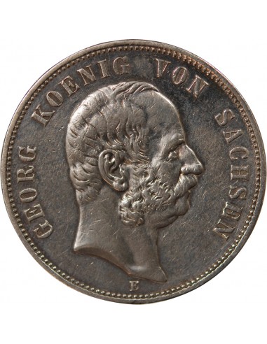 ALLEMAGNE, SAXE, GEORGES I - 5 MARK ARGENT - 1903 E MULDENHÜTTEN