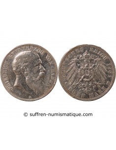 ALLEMAGNE, BADE, FREDERIC I - 5 MARK ARGENT, 3e TYPE - 1903 G KARLSRUHE