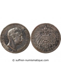 ALLEMAGNE, PRUSSE, GUILLAUME II - 5 MARK ARGENT, 2nd TYPE - 1902 A BERLIN