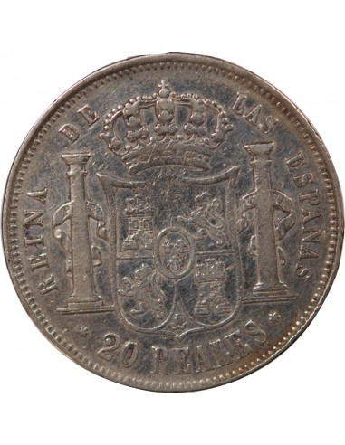 ESPAGNE, ISABELLE II - 20 REALES ARGENT - 1855 MADRID