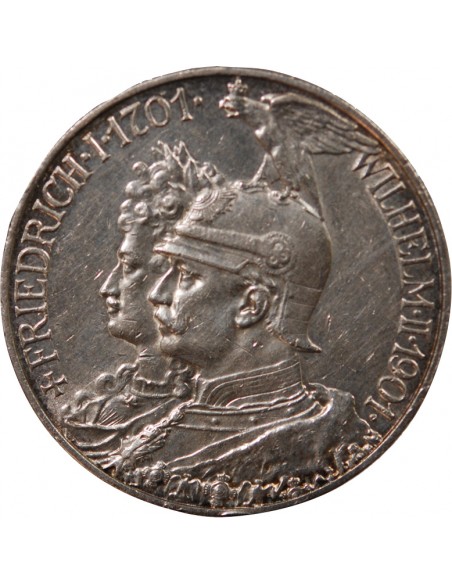 ALLEMAGNE, PRUSSE, GUILLAUME II - 5 MARK ARGENT, BICENTENAIRE - 1901 BERLIN