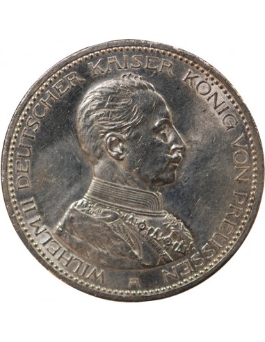 ALLEMAGNE, PRUSSE, GUILLAUME II - 5 MARK ARGENT, 3e TYPE - 1913 BERLIN