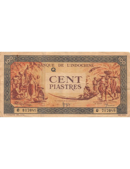 INDOCHINE FRANCAISE - 100 PIASTRES 1942 / 1945