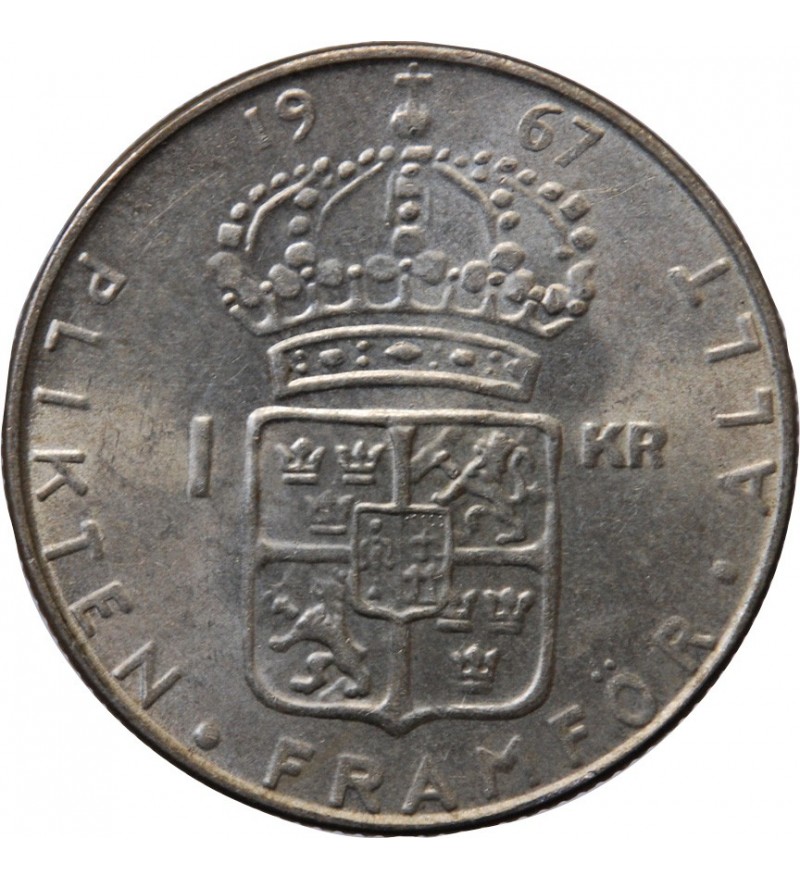 SUEDE, GUSTAF VI - KRONA ARGENT 1967