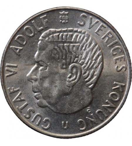 SUEDE, GUSTAF VI - KRONA ARGENT 1967