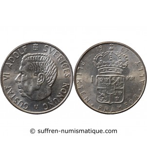 SUEDE, GUSTAF VI - KRONA ARGENT 1967