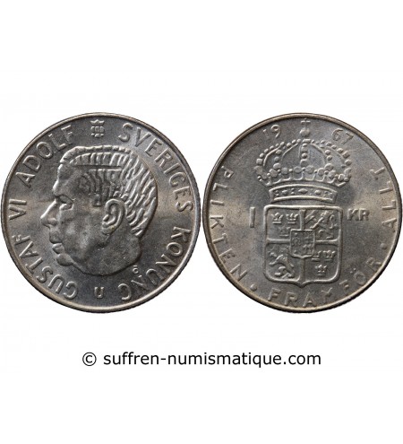 SUEDE, GUSTAF VI - KRONA ARGENT 1967