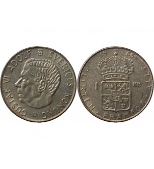 SUEDE, GUSTAF VI - KRONA ARGENT 1965 2