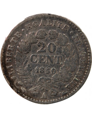 CERES - 20 CENTIMES ARGENT - 1850, A PARIS