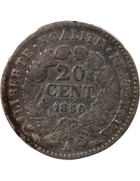 CERES - 20 CENTIMES ARGENT - 1850, A PARIS