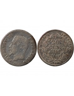 NAPOLEON III - 20 CENTIMES ARGENT 1860 BB STRASBOURG 2