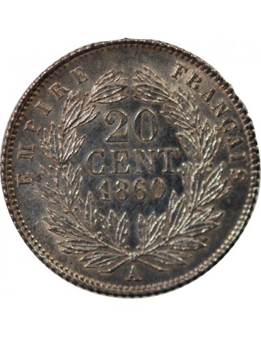 NAPOLEON III - 20 CENTIMES ARGENT 1860 A PARIS