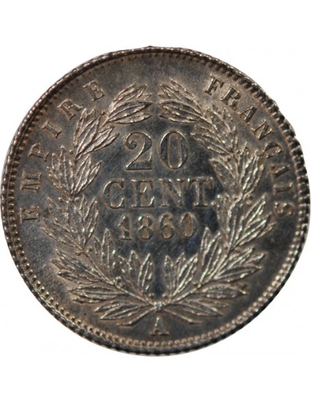 NAPOLEON III - 20 CENTIMES ARGENT 1860 A PARIS