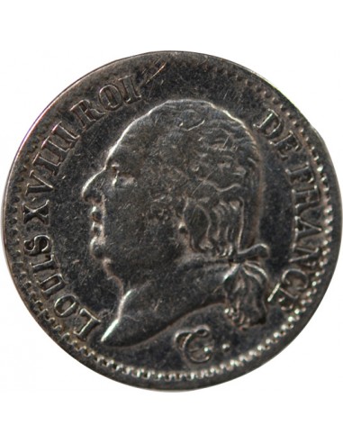 LOUIS XVIII - 1/4 FRANC ARGENT 1817 A PARIS